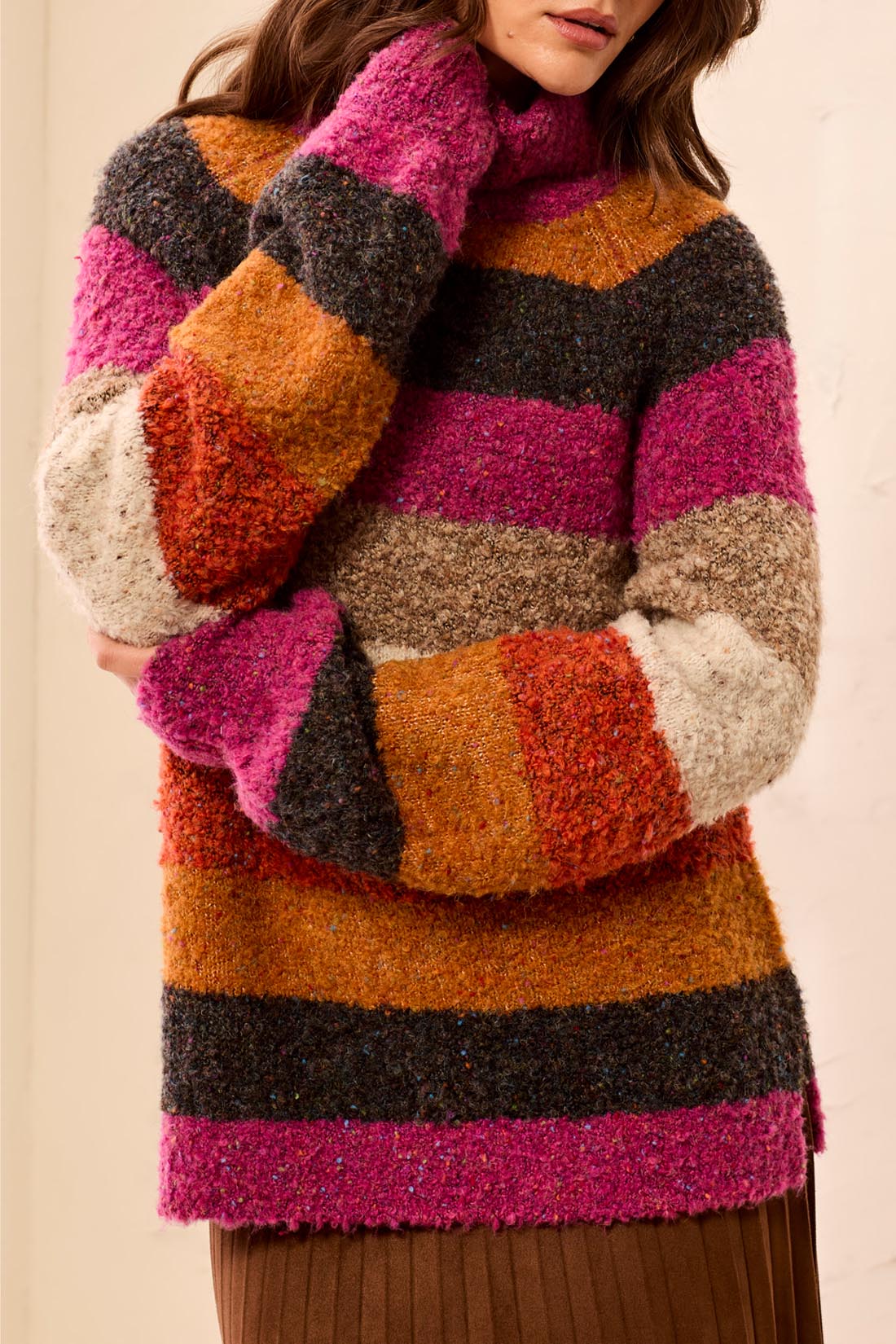 Tribal Long Sleeve Turtleneck Sweater | Mulberry