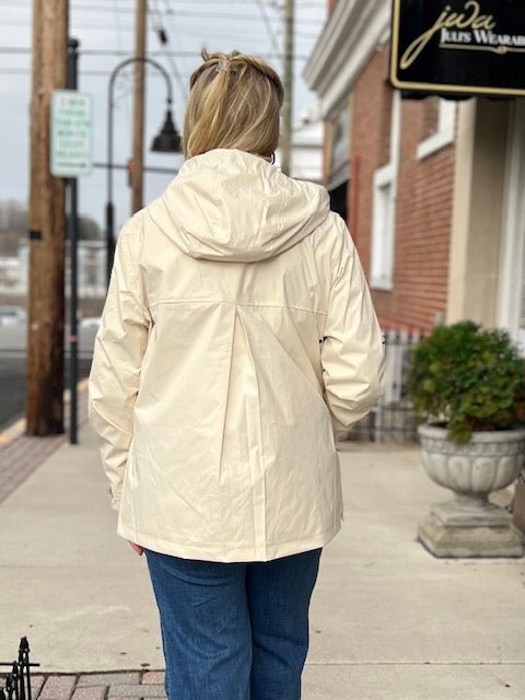 Tribal Long Sleeve Zip Front Raincoat with Hood | Canvas - Juli's Wearable Art