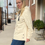 Tribal Long Sleeve Zip Front Raincoat with Hood | Canvas - Juli's Wearable Art