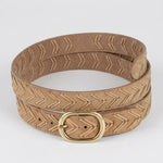 Tribal Mackenzie Laced Suede Leather Belt | Tan - Juli's Wearable Art