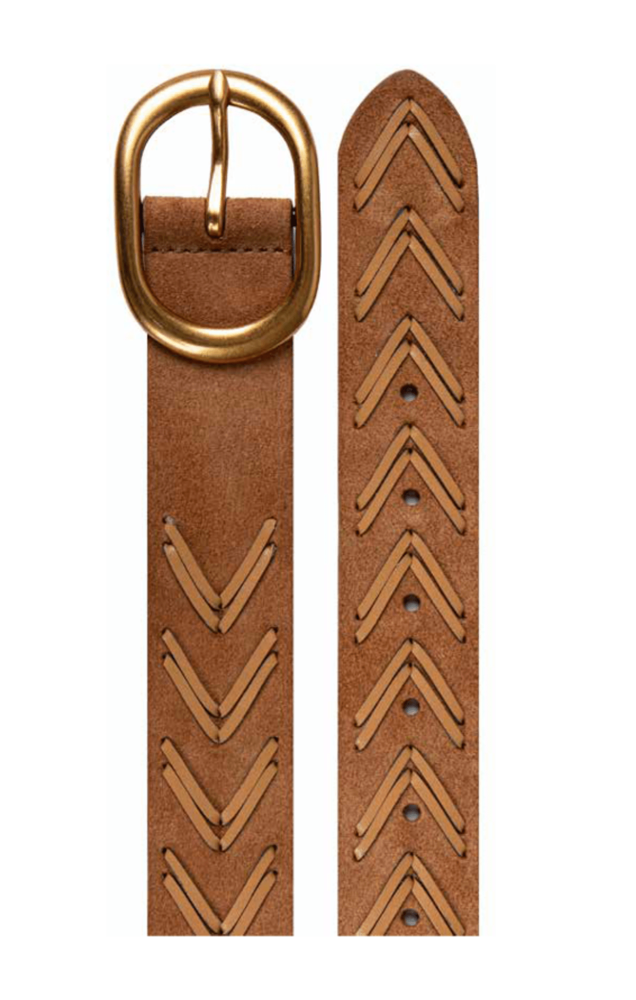Tribal Mackenzie Laced Suede Leather Belt | Tan