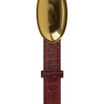 Tribal Maria Double Croc-Embossed Leather Belt with Oval Plaque | Burgundy - Juli's Wearable Art