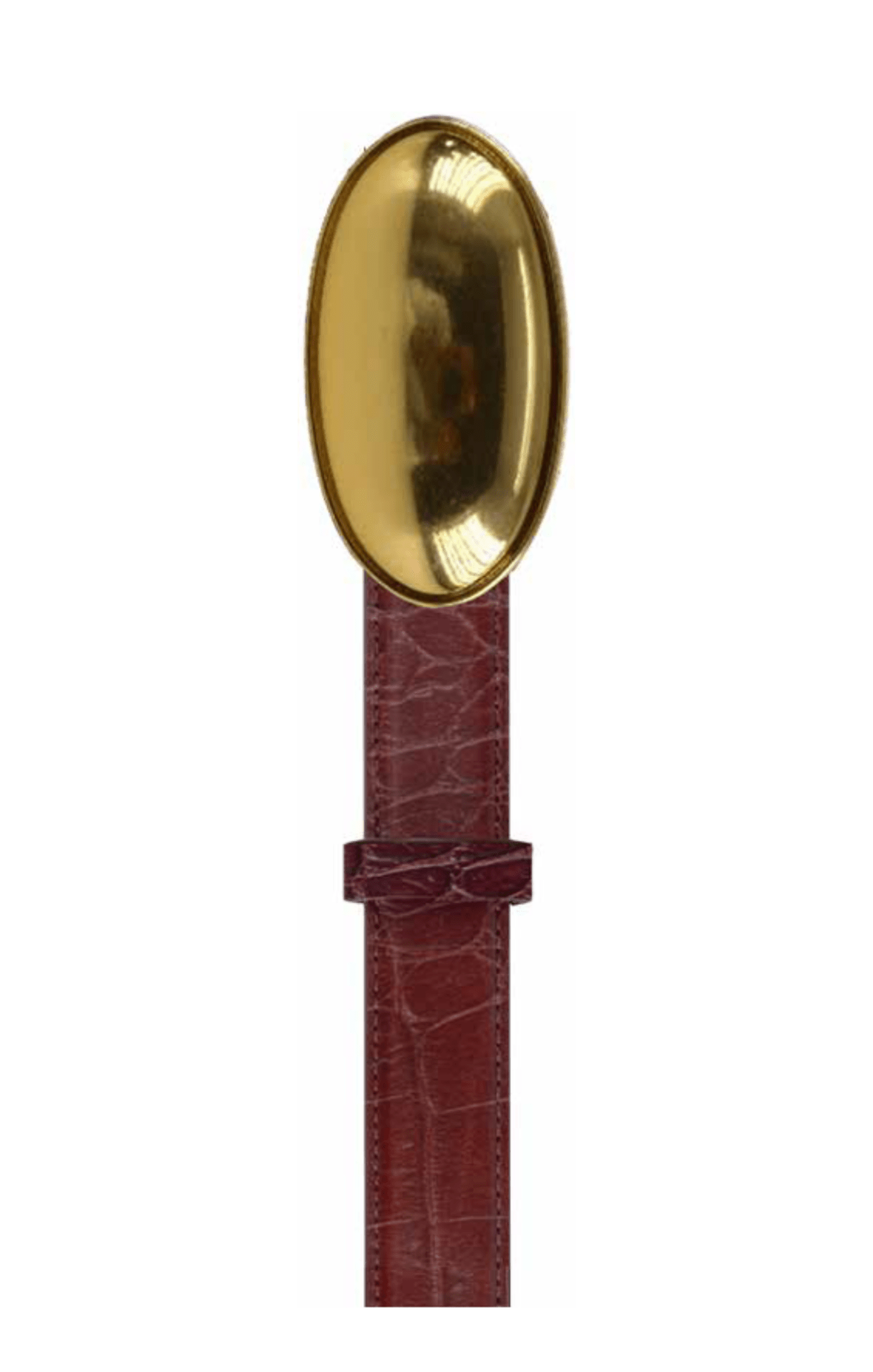 Tribal Maria Double Croc-Embossed Leather Belt with Oval Plaque | Burgundy