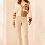 Tribal Micro Cord Audrey Pull-On Slim Jeans | Antique White - Juli's Wearable Art