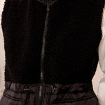 Tribal Mixed Media Quilted Sherpa Vest | Black - Juli's Wearable Art