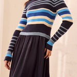 Tribal Mixed Media Ribbed Knit Maxi Dress - Juli's Wearable Art