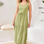 Tribal Mixed Media Sleeveless Maxi Dress | Kiwi Zest - Juli's Wearable Art