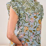 Tribal Mixed Print Blouse | Rainforest - Juli's Wearable Art