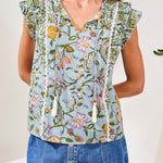 Tribal Mixed Print Blouse | Rainforest - Juli's Wearable Art