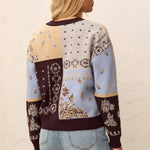 Tribal Novelty Jacquard V-Neck Sweater Cardigan | Satinsky - Juli's Wearable Art
