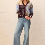 Tribal Novelty Jacquard V-Neck Sweater Cardigan | Satinsky - Juli's Wearable Art