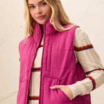 Tribal Packable Puffer Vest | Mulberry - Juli's Wearable Art