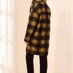 Tribal Plaid Cocoon Button Front Structured Coat | Saddle Brown - Juli's Wearable Art