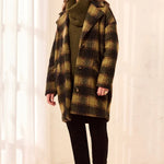Tribal Plaid Cocoon Button Front Structured Coat | Saddle Brown - Juli's Wearable Art