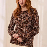 Tribal Printed Cable Cotton Crew Neck Sweater | Hickory - Juli's Wearable Art