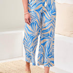 Tribal Printed Flowy Ankle Pants with Drawstring Waist - Juli's Wearable Art