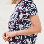 Tribal Printed Nautical Inspired Knit Crew Neck Top - Juli's Wearable Art