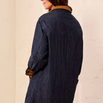 Tribal Quilted Denim Suede Trim Button-Front Jacket | Rinse - Juli's Wearable Art
