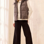 Tribal Quilted Puffer Vest with Removable Hood | Tornado - Juli's Wearable Art
