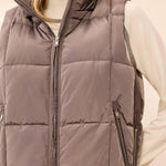 Tribal Quilted Puffer Vest with Removable Hood | Tornado - Juli's Wearable Art
