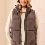 Tribal Quilted Puffer Vest with Removable Hood | Tornado - Juli's Wearable Art