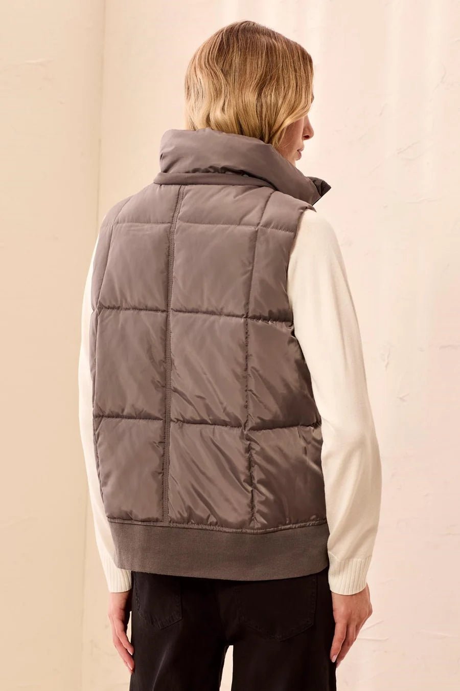 Tribal Quilted Puffer Vest with Removable Hood | Tornado - Juli's Wearable Art