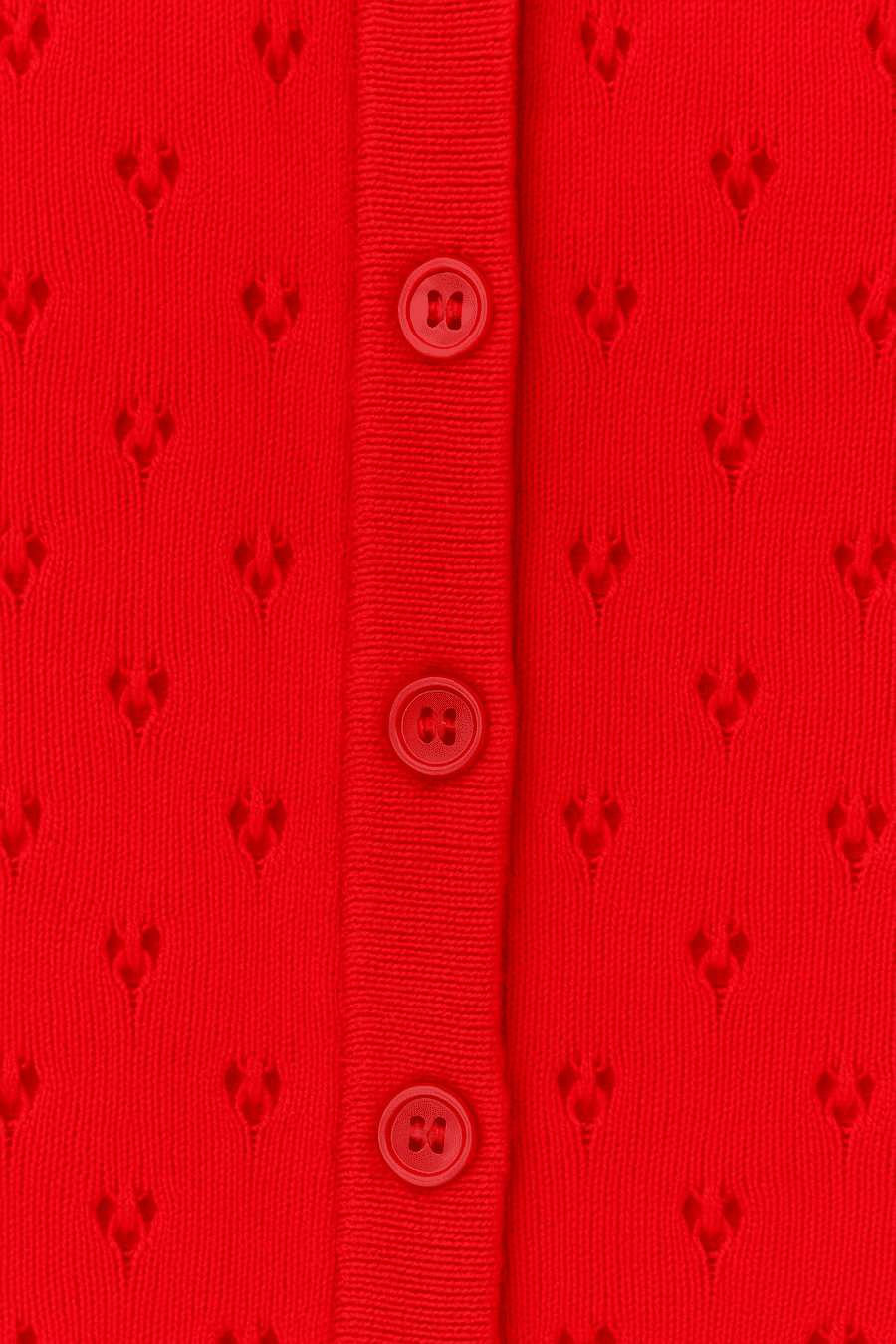 Tribal Red Pointelle Knit Cardigan Sweater - Juli's Wearable Art
