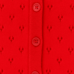 Tribal Red Pointelle Knit Cardigan Sweater - Juli's Wearable Art