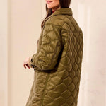 Tribal Reversible Diamond Quilted Button-Front Jacket | Olive/Suede - Juli's Wearable Art