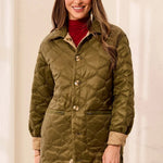 Tribal Reversible Diamond Quilted Button-Front Jacket | Olive/Suede - Juli's Wearable Art