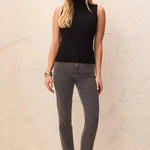 Tribal Ribbed Funnel Neck Sleeveless Knit Tank | Black - Juli's Wearable Art