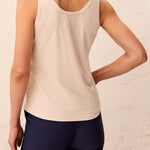 Tribal Scoop Neck Cami with Shirttail Hem | Moonstone - Juli's Wearable Art