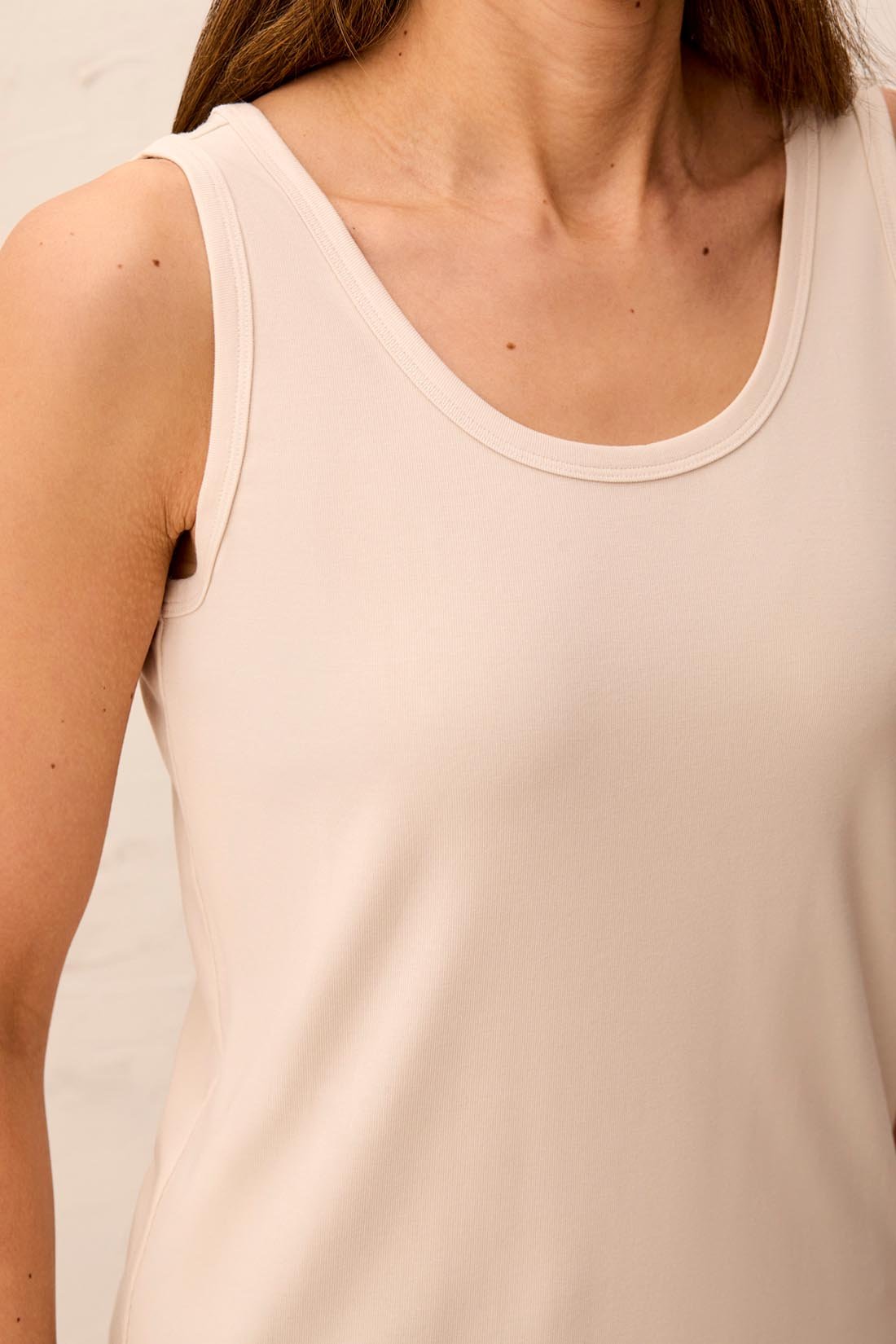 Tribal Scoop Neck Cami with Shirttail Hem | Moonstone