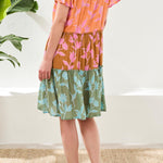 Tribal Short Sleeve Tiered Dress with Lining | Wistera - Juli's Wearable Art