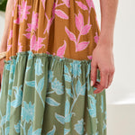 Tribal Short Sleeve Tiered Dress with Lining | Wistera - Juli's Wearable Art