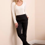 Tribal Signature Every Body Ponte Slim Cigarette Pull - On Pants – Black - Juli's Wearable Art
