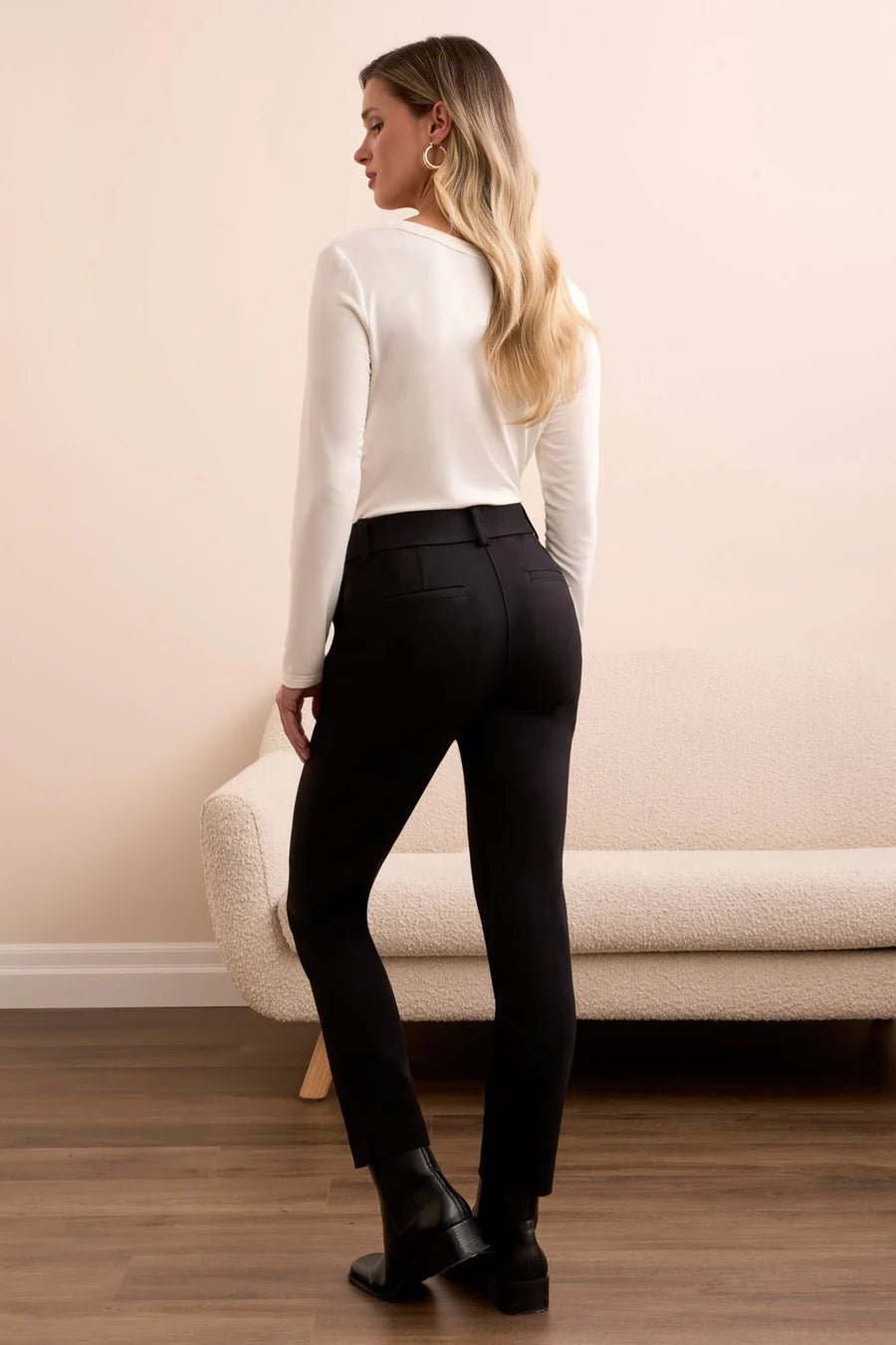 Tribal Signature Every Body Ponte Slim Cigarette Pull - On Pants – Black - Juli's Wearable Art