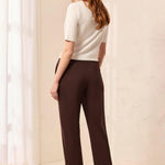 Tribal Signature Luxury Twill Straight Leg Cuffed Pull-On Pants | Espresso - Juli's Wearable Art