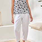 Tribal Sleeveless Button Front Blouse | Black & White Floral - Juli's Wearable Art