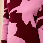 Tribal Soft Knit Colorblock Mock Neck Sweater | Cherry Lacquer - Juli's Wearable Art