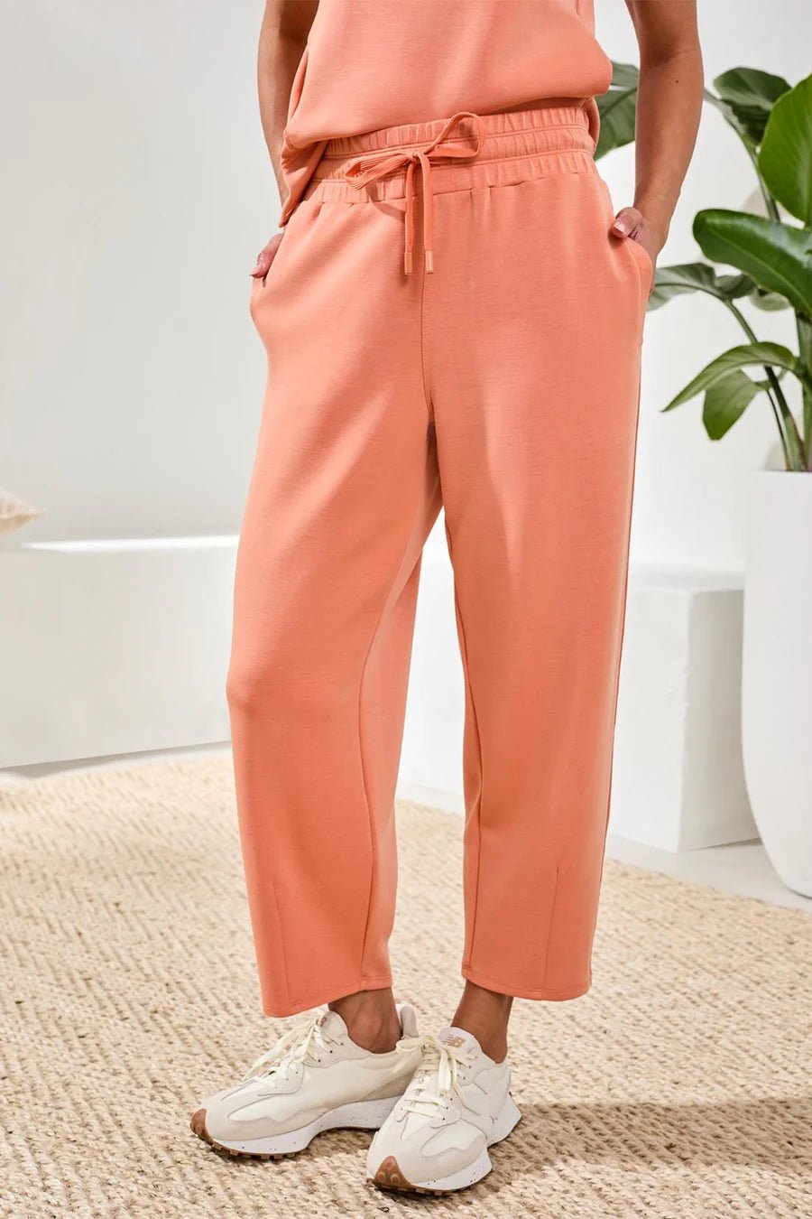 Tribal Soft Modal Barrel-Leg Joggers | Guava Blush