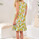 Tribal Soft Slub Knit Sleeveless V - Neck Dress - Juli's Wearable Art