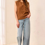 Tribal Soft Split Crew Neck Sleeveless Sweater | Hazelwood - Juli's Wearable Art