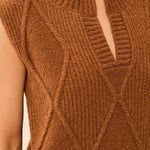 Tribal Soft Split Crew Neck Sleeveless Sweater | Hazelwood - Juli's Wearable Art