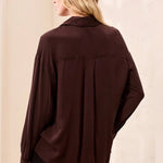 Tribal Soft Viscose Drop Shoulder Button Front Collared Blouse | Hickory - Juli's Wearable Art