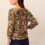 Tribal Soft Yarn Three-Quarter Sleeve Crewneck Sweater | Aloe - Juli's Wearable Art