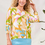 Tribal Soft Yarn Three - Quarter Sleeve Crewneck Sweater - Juli's Wearable Art