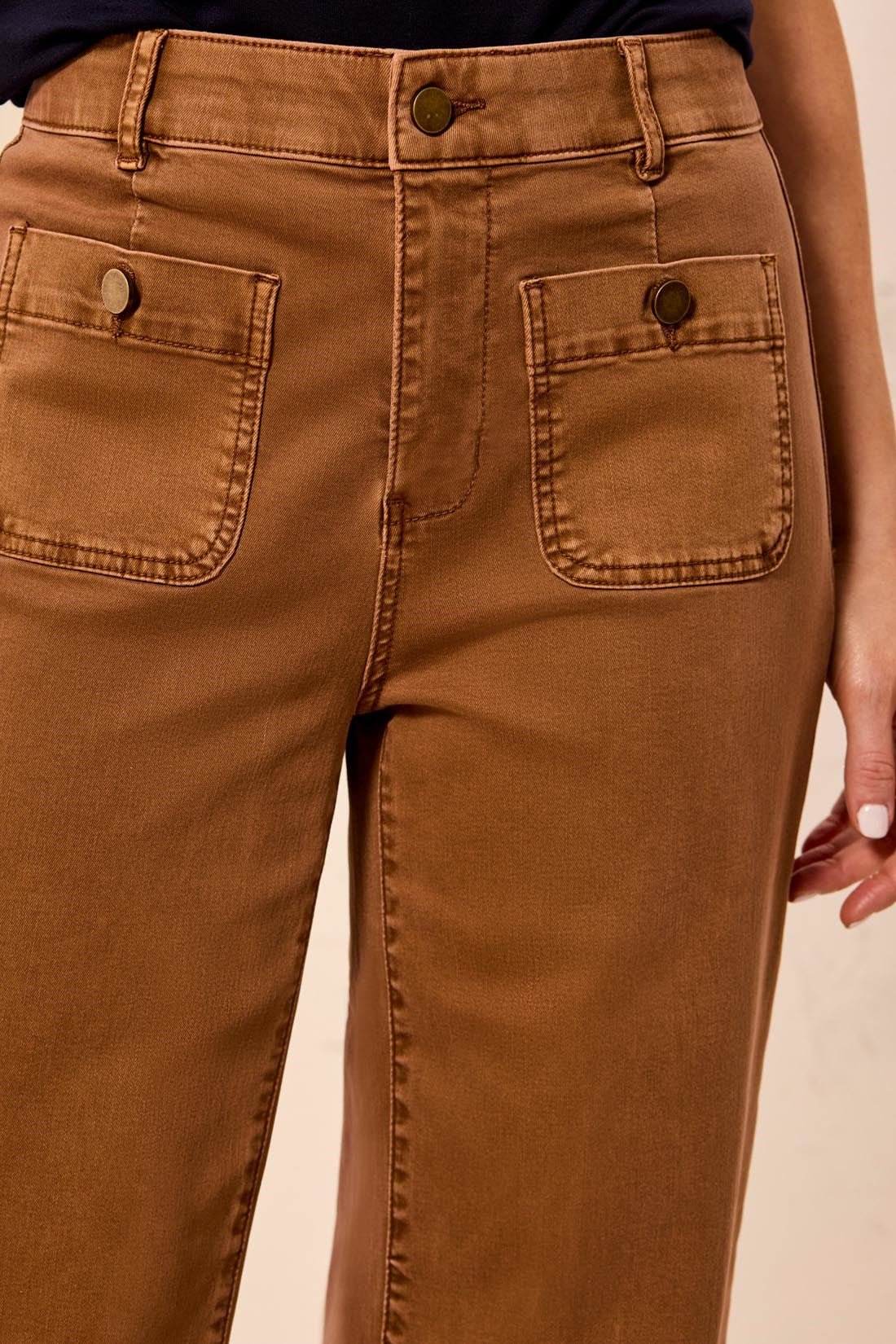 Tribal Sophia Curvy Super Straight Ankle Denim Jeans | Sandalwood - Juli's Wearable Art