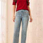 Tribal Sophia Curvy Super Straight Ankle Denim Jeans | Skylight - Juli's Wearable Art