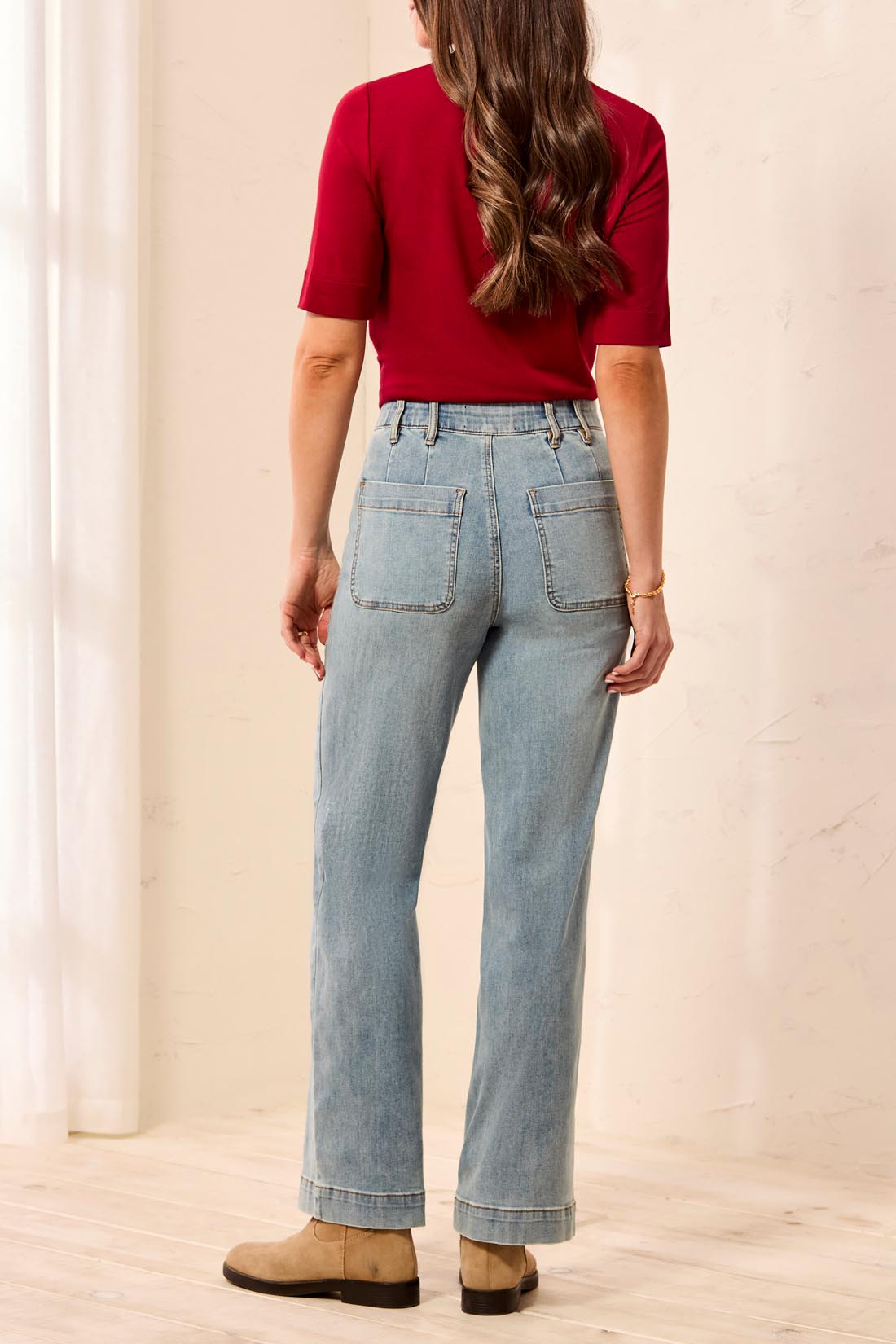 Tribal Sophia Curvy Super Straight Ankle Denim Jeans | Skylight - Juli's Wearable Art